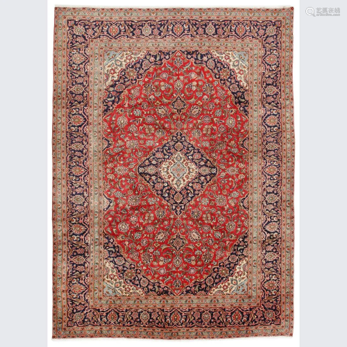 Persian Kashan Hand-knotted rug.
