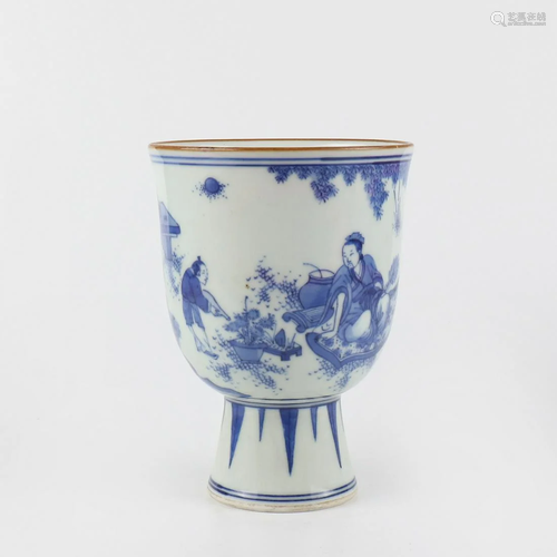 A Chinese Blue and White Porcelain Cup