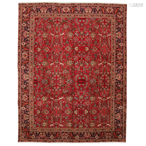 Persian TÃ¤bris hand-knotted rug.