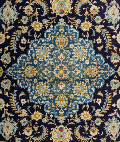Persian Kashan hand-knotted rug.