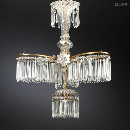 Crystal prisms chandelier.