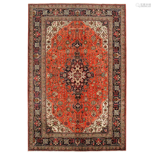 Persian TÃ¤bris hand-knotted rug.