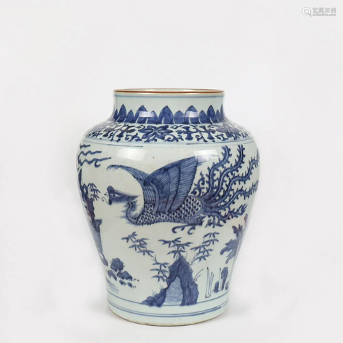 A Chinese Blue and White Porcelain Jar