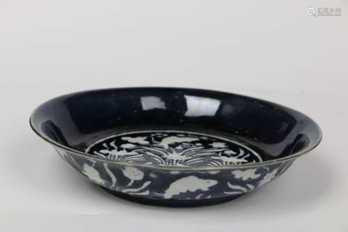 chinese blue and white porcelain dish,ming xuande period