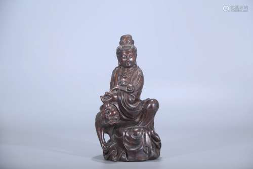 chinese rosewood guanyin statue,qing dynasty