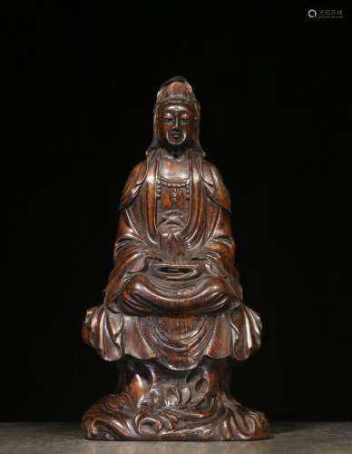 backflow:chinese agalwood statue of guanyin,republic period