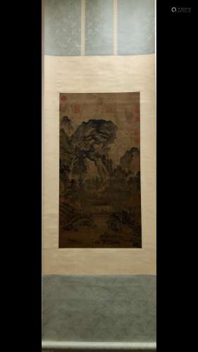 chinese Landscape vertical axis of Liu Songnian in Song Dynasty