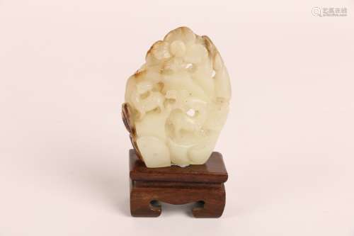 chinese old collection hetian jade shan zi ornament