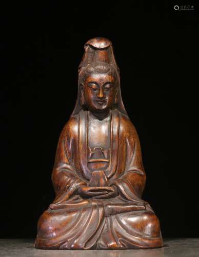backflow:chinese agalwood guanyin statue,republic period