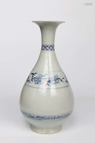 chinese old collection blue and white porcelain vase