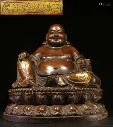 backflow:chinese gilt bronze buddha statue,republic period