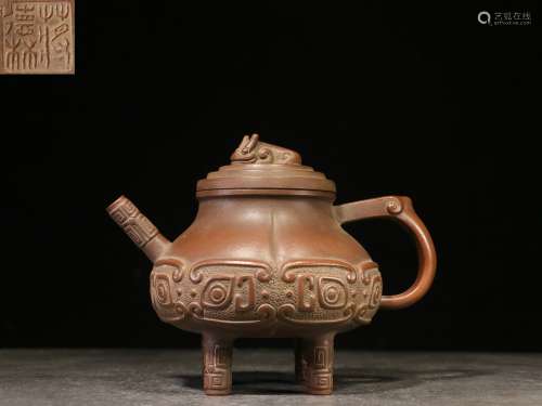 backflow:chinese old collection zisha teapot by jiang delin