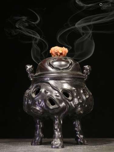 backflow:chinese rosewood carving censer,republic period