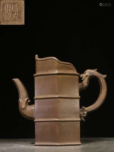 chinese old collection zisha teapot with shi dabin mark