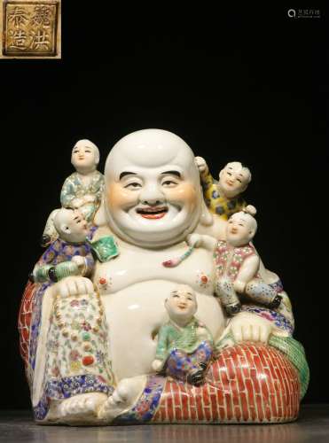 backflow:chinese famille rose porcelain statue,republic period