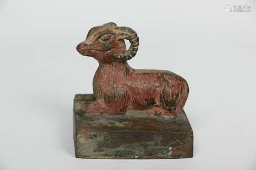 chinese old collection polychrome bronze seal