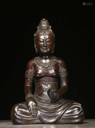 backflow:chinese old collection rosewood guanyin statue