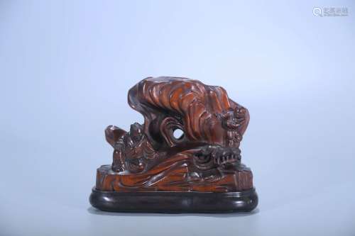 chinese boxwood shan zi figure ornament,qing dynasty