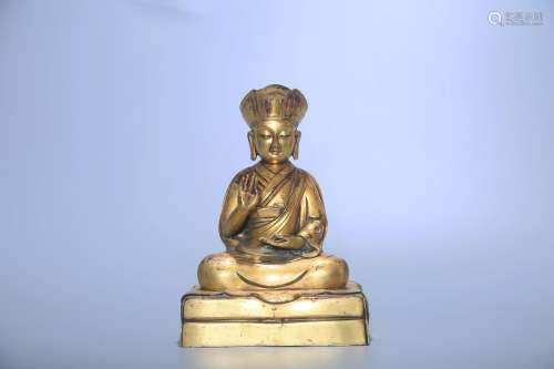 chinese gilt bronze bodhisattva statue,qing dynasty