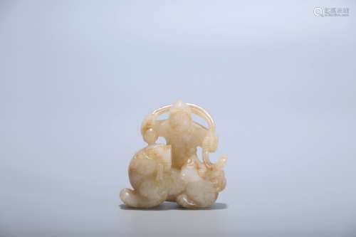 chinese hetian jade carving of foreigner,qing dynasty