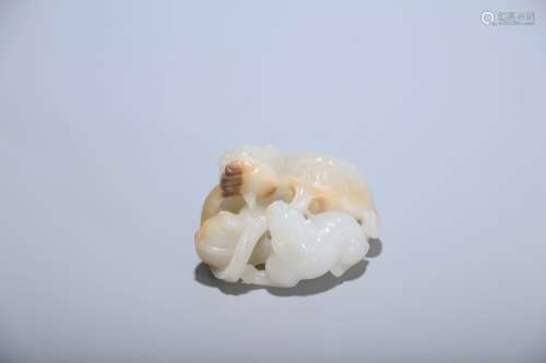 chinese hetian jade carving of lion,qing dynasty