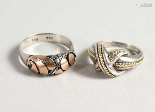 TWO DECORATIVE RINGS.