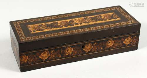 A TUNBRIDGE WARE BOX. 10ins long.