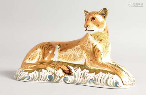 A ROYAL CROWN DERBY PAPERWEIGHT of the Lioness, dated 2012.