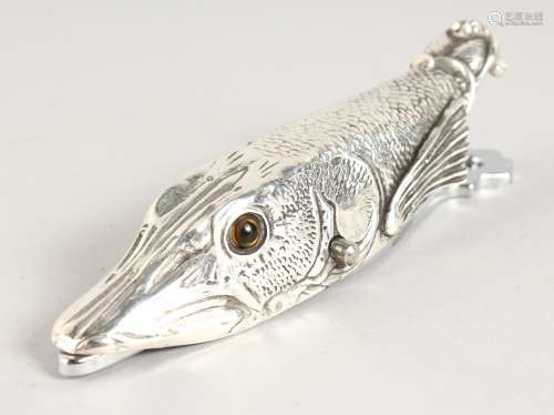 A PLATED LETTER CLIP modelled as a pike's head.