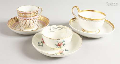 A CHELSEA DERBY FLORAL TEA BOWL AND SAUCER, Dennis Collection, a Derby cup and saucer with tear drop