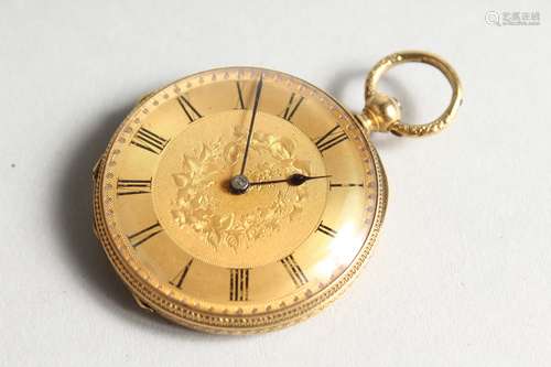 A LADIES' 18CT GOLD POCKET WATCH, FINEST GENEVA GOLDSMITH'S ALLIANCE LTD, CORNHILL, LONDON, in an