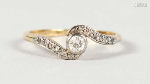 AN EDWARDIAN 18CT GOLD DIAMOND RING.