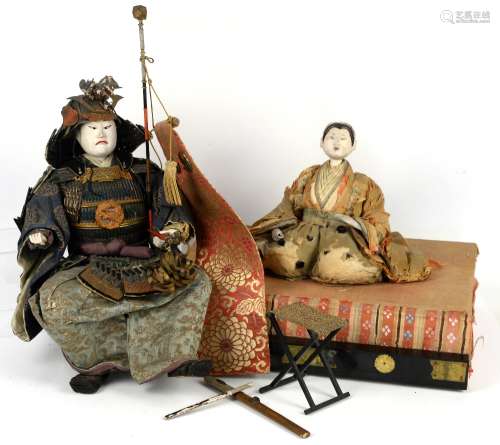 A Japanese Hinaningyo of a Daimyo, possibly for the Hinamatsuri Festival of March 3rd, about 35 cm