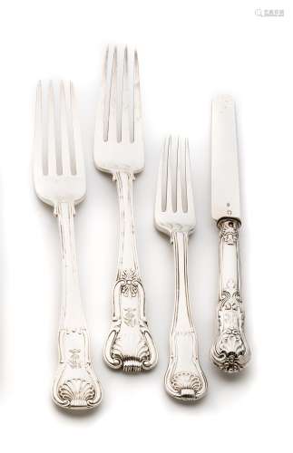 ASSORTED KINGS SHAPE ENGLISH TABLE SILVER