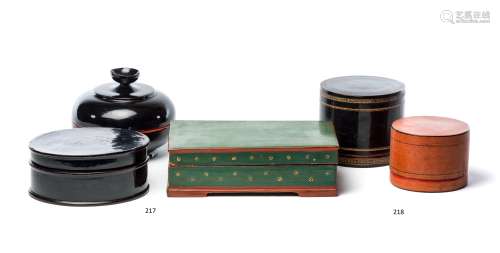 TWO LACQUER BETEL BOXES, BURMA, FIRST HALF 20TH CENTURY