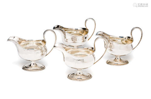 A SET OF FOUR GEORGE III SILVER SAUCEBOATS, WILLIAM SKEEN, LONDON, 1784/86