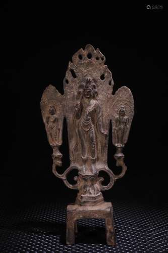 A Chinese Bronze Guanyin Ornament