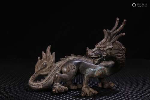 A Chinese Bronze Dragon Ornament