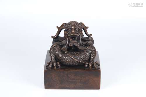 A Chinese Bronze Dragon Seal