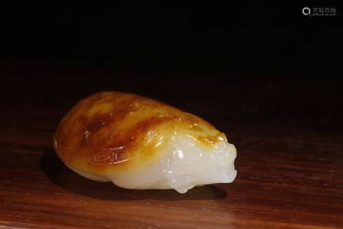 A Chinese Hetian Jade Turtle Hand Piece