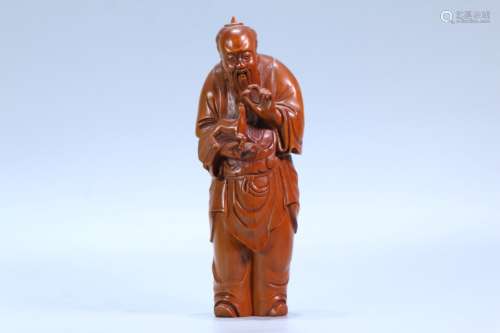 A Chinese Boxwood Figure Ornament