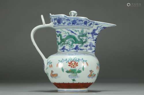 A Chinese Porcelain Doucai Pot