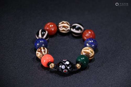 A Tibetan Bracelet Of Gems