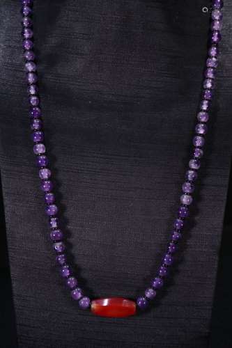 A Tibetan Purple Crystal Necklace