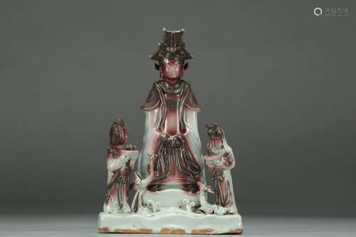 A Chinese Porcelain Longquan Kiln Guanyin Statue