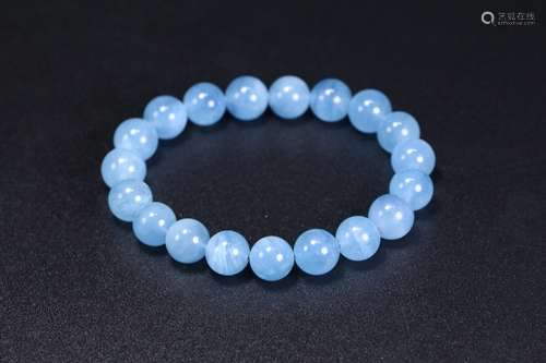 A Chinese Aquamarine Bracelet