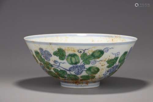 A Chinese Porcelain Bw Doucai Fruit Bowl