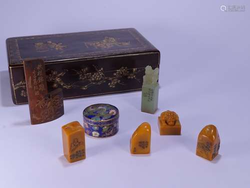 Set Of Chinese Tianhuang Stone Seals With Mark