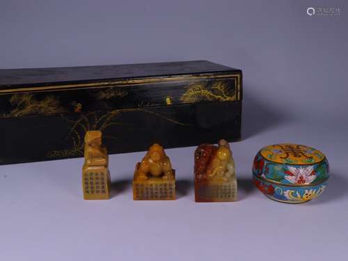 Set Of Chinese Tianhuang Stone Seals