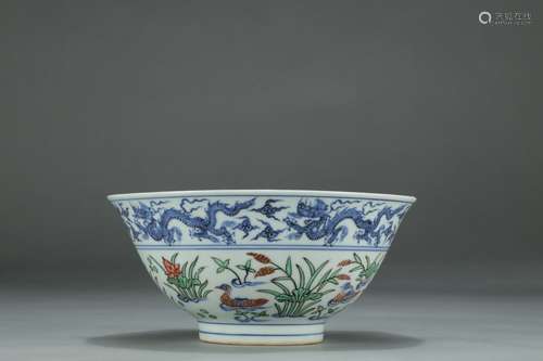 A Chinese Porcelain Bw Doucai Bowl